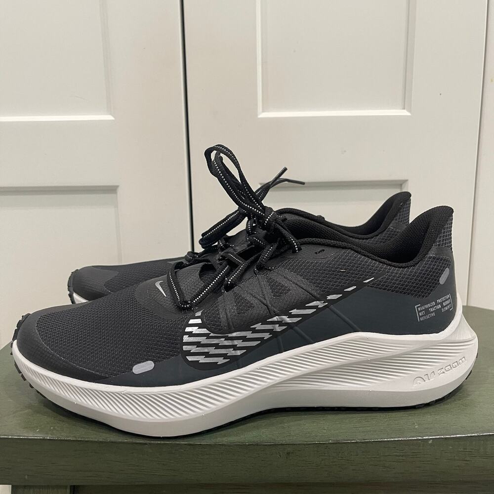 New Nike Winflo 7 Shield 'Black' Sneakers Size 12 CU3868-001